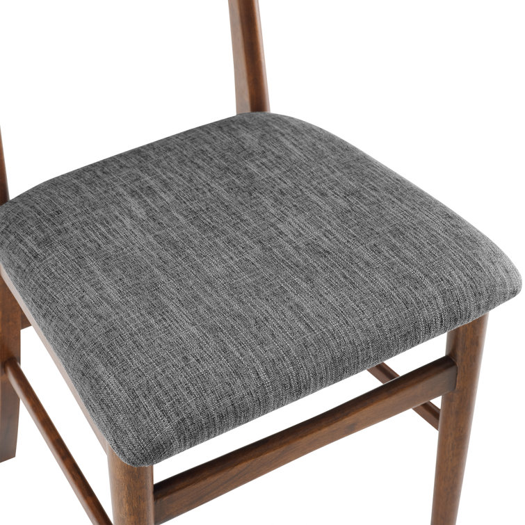 Mahogany Mid-Century Modern Upholstered Side Chair Set