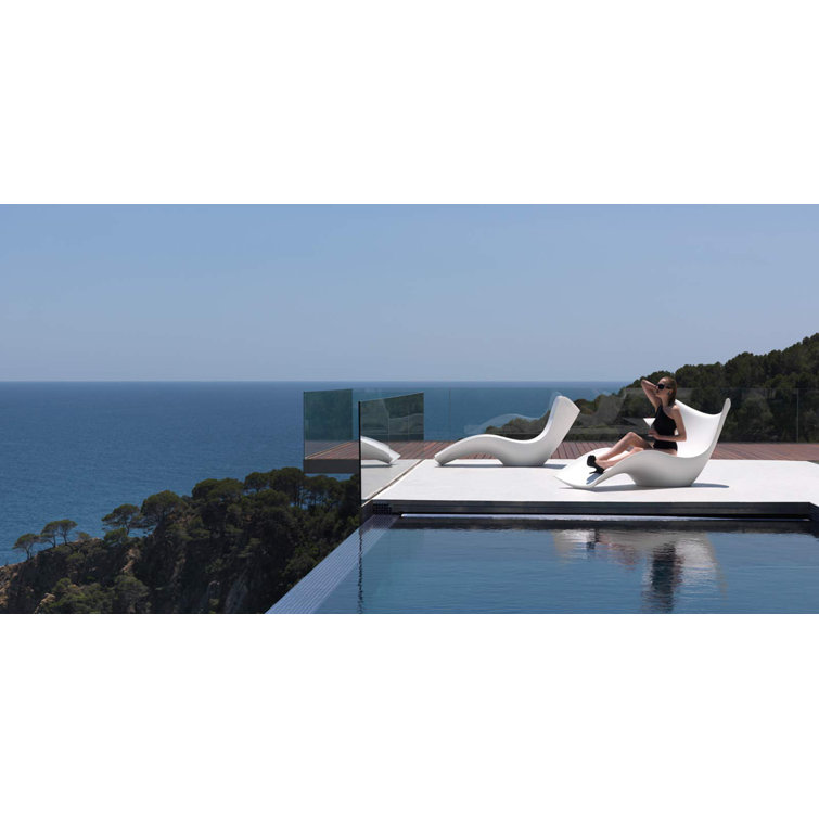Karim Rashid Surf 35.75'' Khaki Polyethylene Outdoor Chaise Lounger