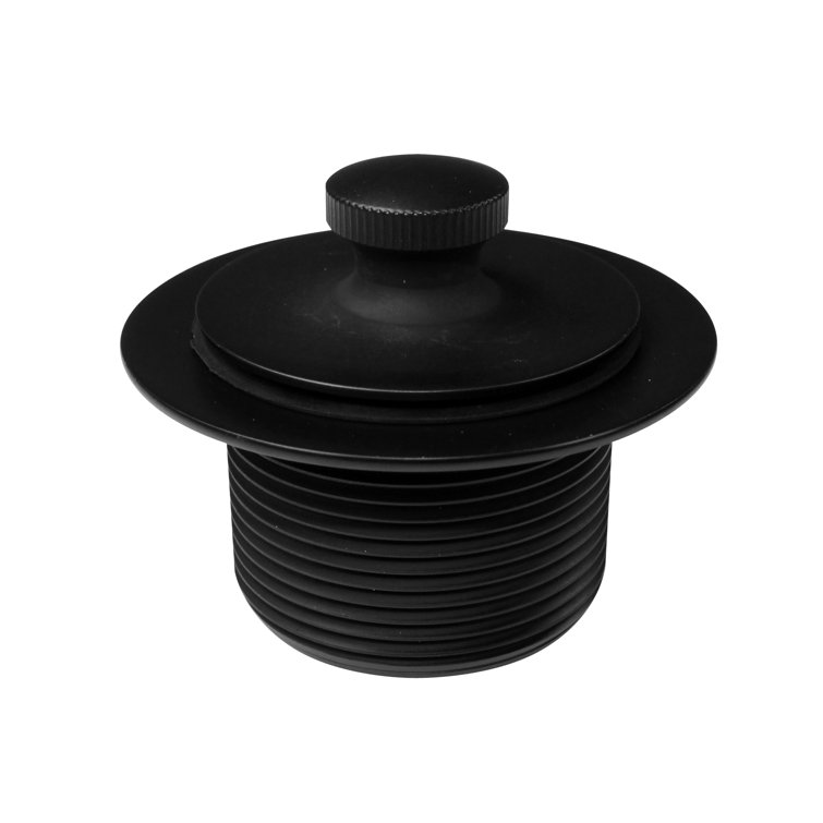 Matte Black Coarse Thread Twist & Close Bathtub Drain Trim Kit