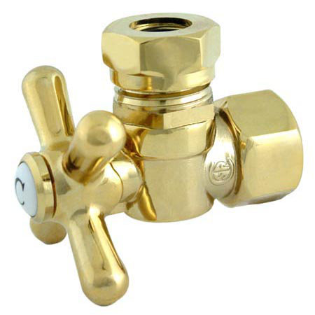 Polished Brass Vintage Quarter-Turn Angle Stop Valve