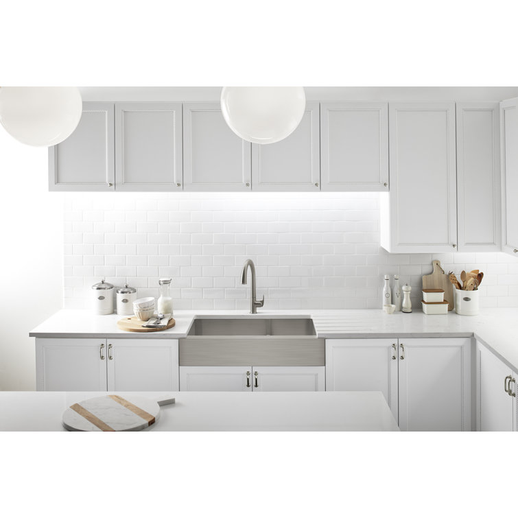 35.5" Stainless Steel Double Bowl Farmhouse Sink