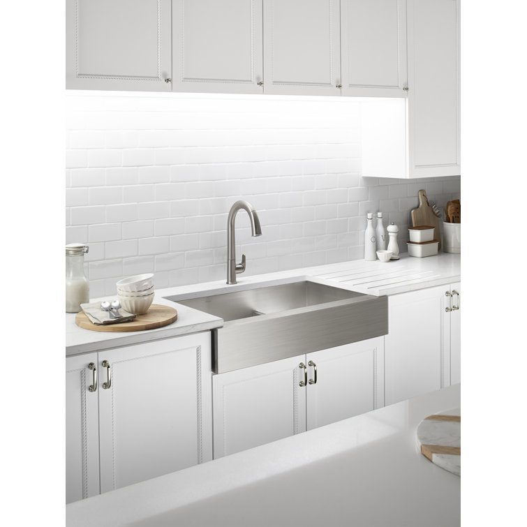 35.5" Stainless Steel Double Bowl Farmhouse Sink
