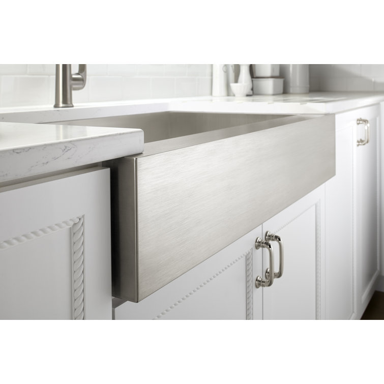 35.5" Stainless Steel Double Bowl Farmhouse Sink