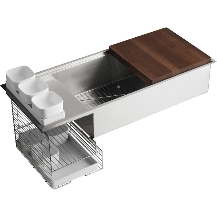 Stages 45-Inch Stainless Steel Undermount Workstation Sink