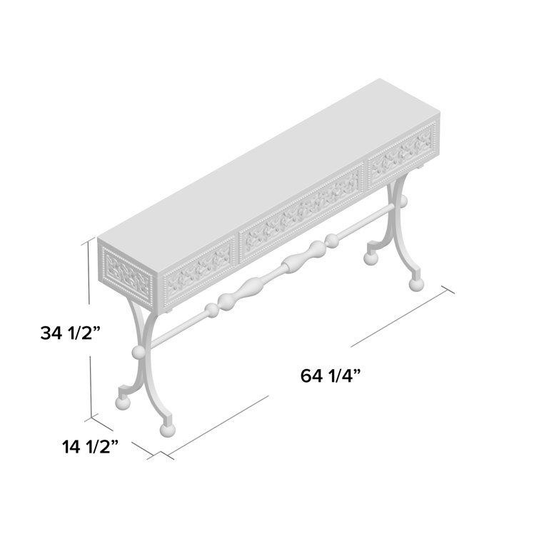 Traditional Black and Gray Wood Metal Console Table with Storage