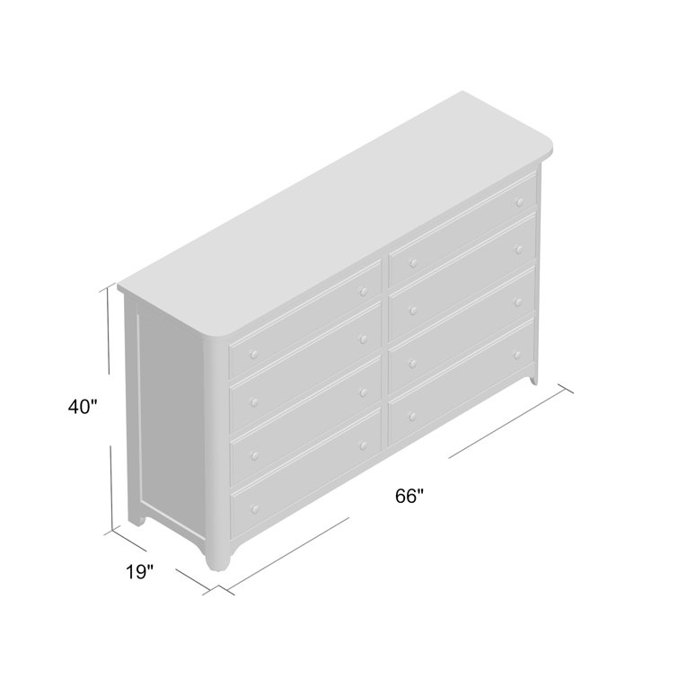 Ayden Transitional 8-Drawer White Dresser with Dovetail Details