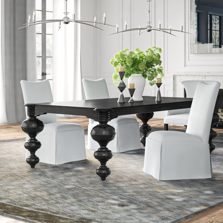 Claudio 54" Black Solid Wood Mid-Century Modern Dining Table