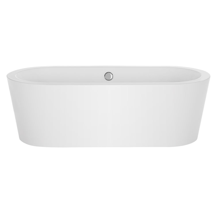59'' White Acrylic Freestanding Soaking Bathtub