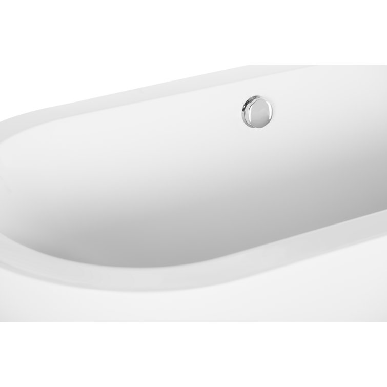 59'' White Acrylic Freestanding Soaking Bathtub