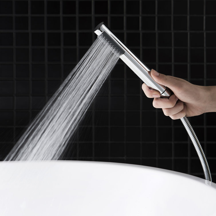 Chrome Freestanding Tub Filler with Hand Shower