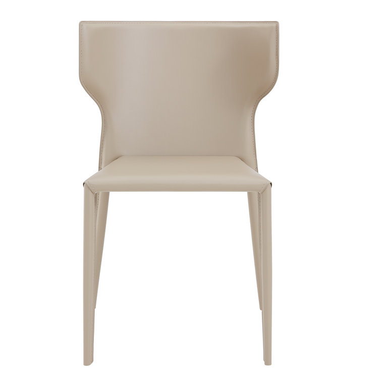 Divinia Light Gray Faux Leather Metal Stackable Side Chair