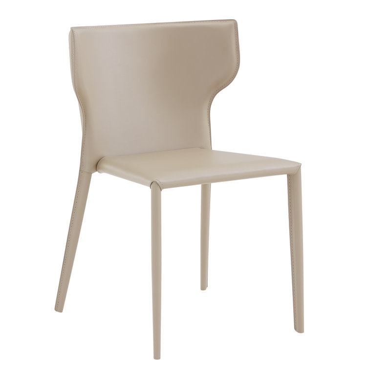 Divinia Light Gray Faux Leather Metal Stackable Side Chair