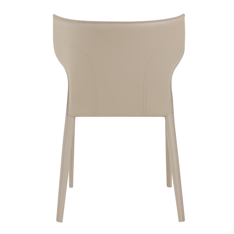 Divinia Light Gray Faux Leather Metal Stackable Side Chair