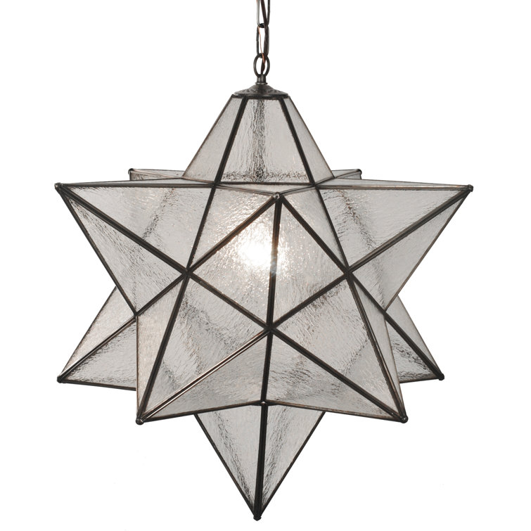 Moravian Star Seedy Glass Mini Pendant in Mahogany Bronze