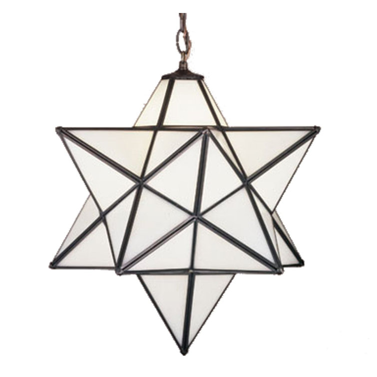 12" Brown and Glass Moravian Star Pendant Light