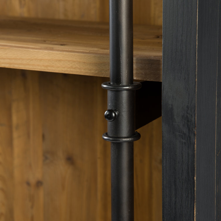 Black and Brown Industrial Bookcase with Ladder