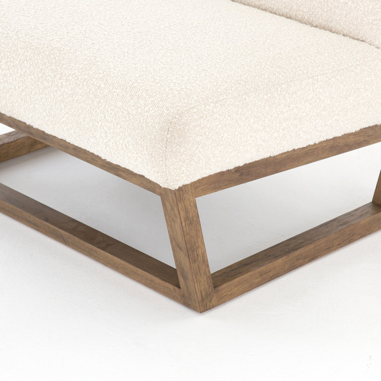 Kansia Modern Angular Wood Base Boucle Accent Chair