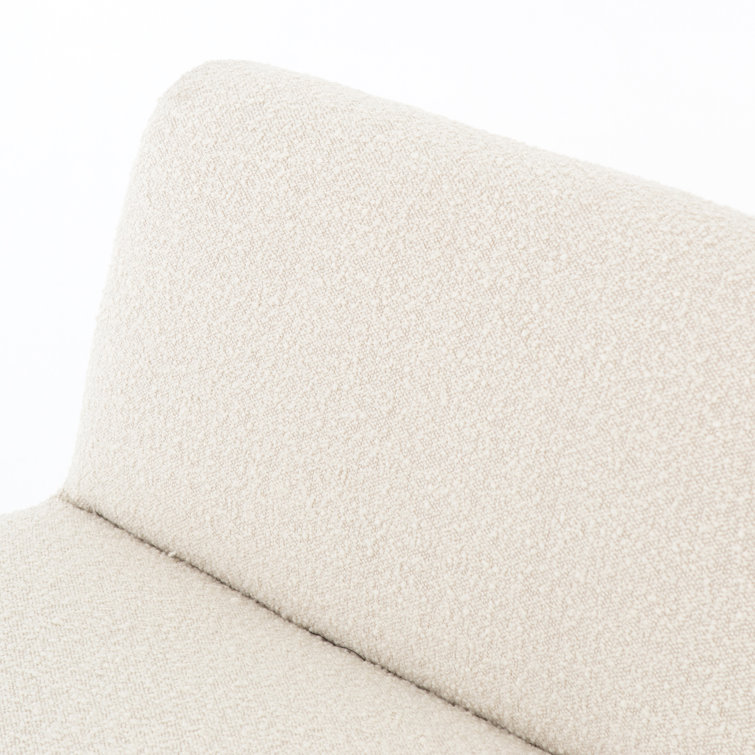 Kansia Modern Angular Wood Base Boucle Accent Chair