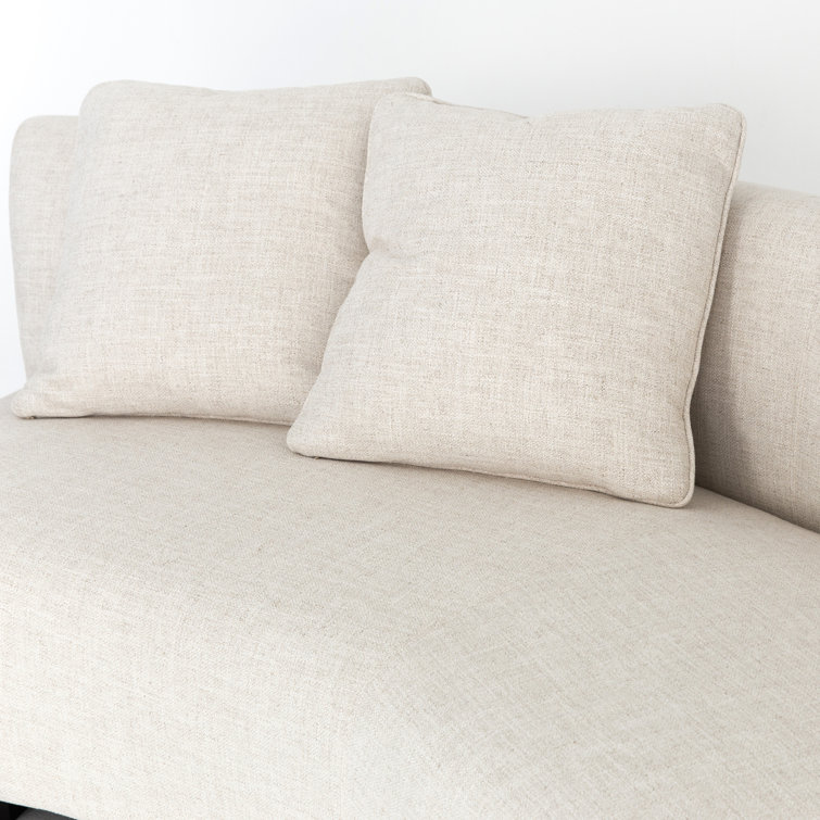 Dover Crescent Cream Linen 2-Piece Curved Modular Sectional Sofa
