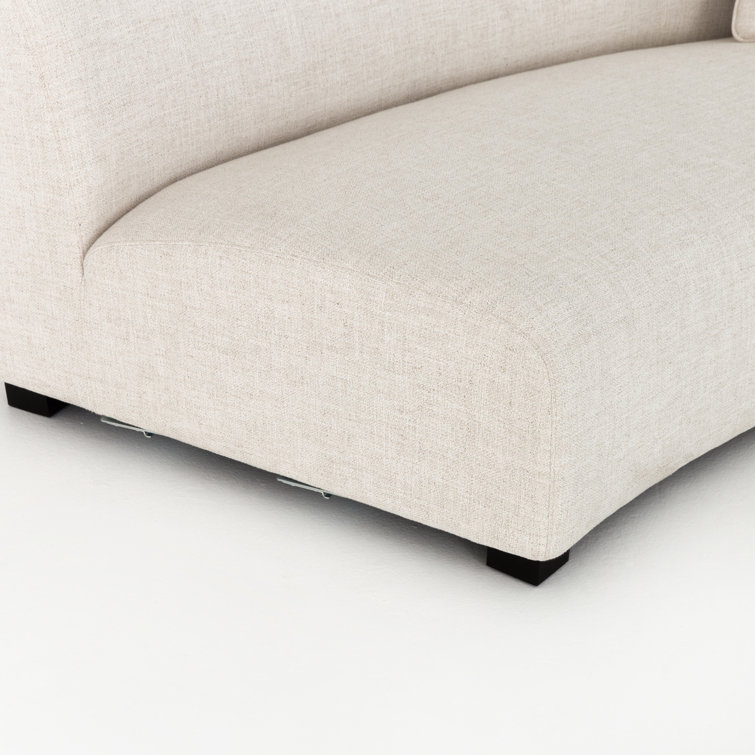 Dover Crescent Cream Linen 2-Piece Curved Modular Sectional Sofa