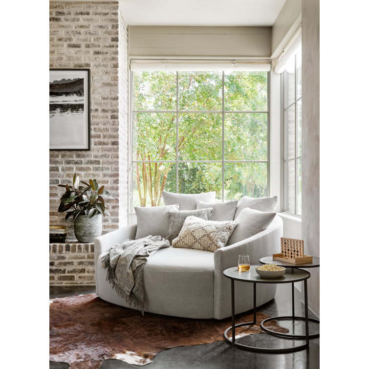 Charcoal Fallon Handcrafted Wood Media Lounger with Cushioned Comfort