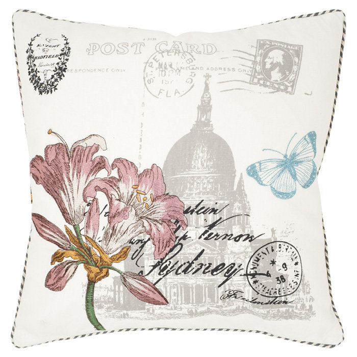 Gloria Embroidered Cotton Linen Square Throw Pillow Set