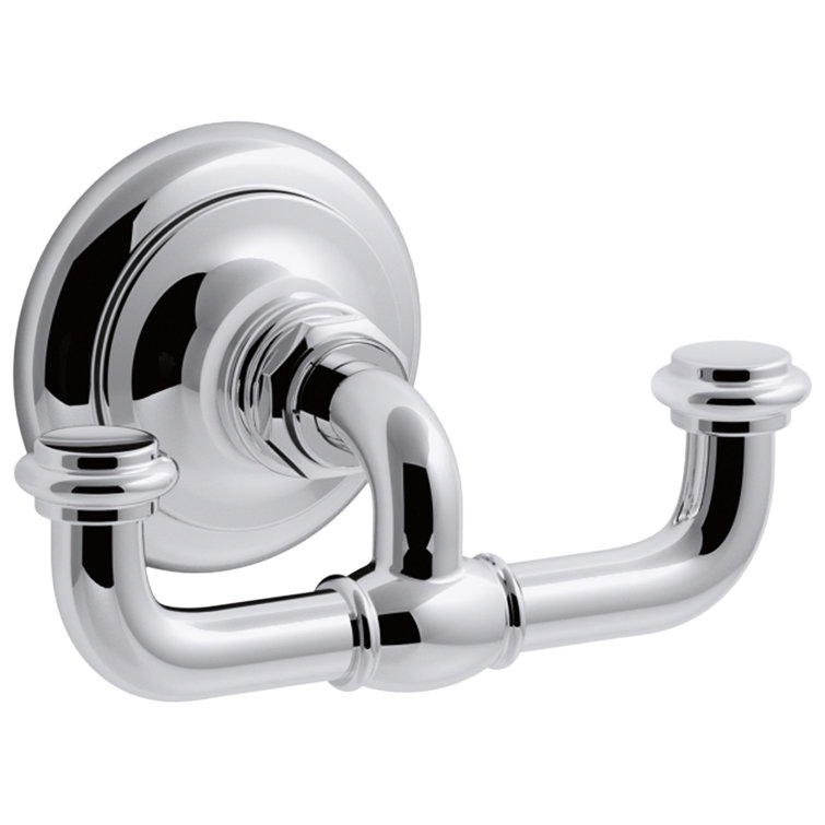 Polished Chrome Double Wall Mounted Robe Hook