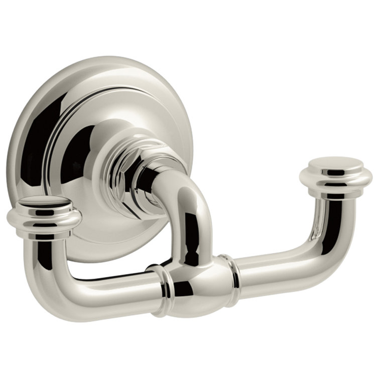 Polished Nickel Double Wall Mounted Robe Hook
