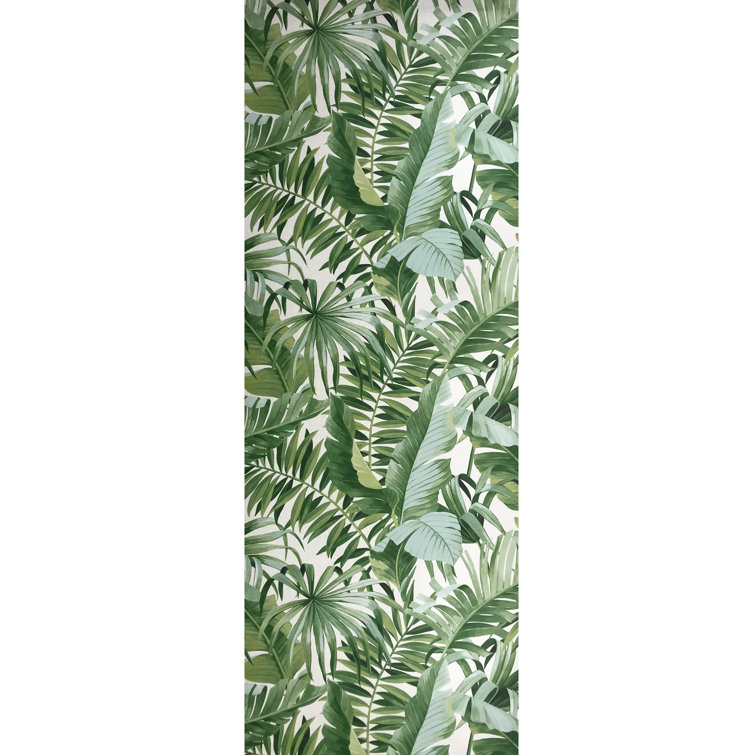 Alfresco Green Palm Leaf Non-Pasted Washable Wallpaper Roll