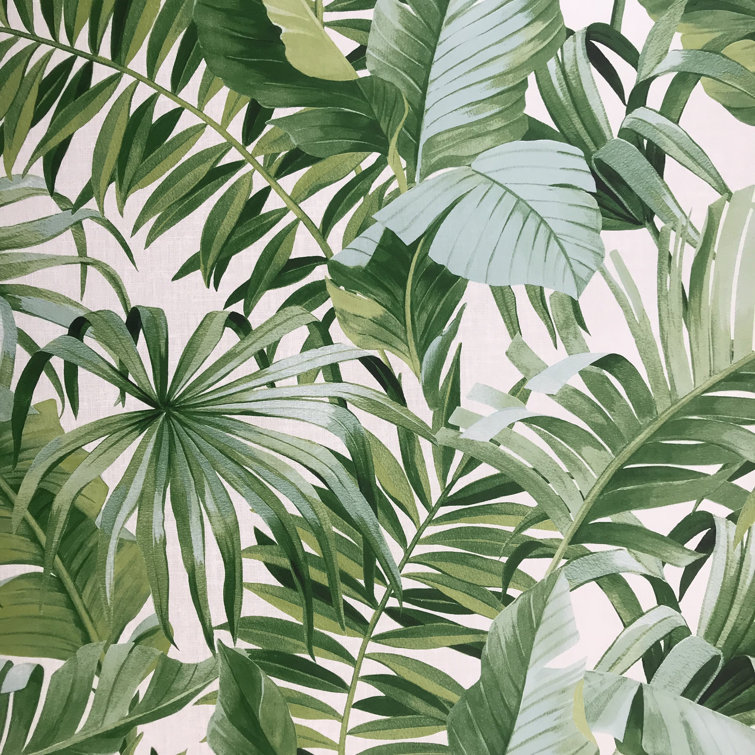 Alfresco Green Palm Leaf Non-Pasted Washable Wallpaper Roll