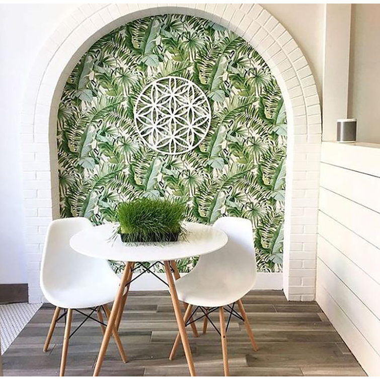 Alfresco Green Palm Leaf Non-Pasted Washable Wallpaper Roll