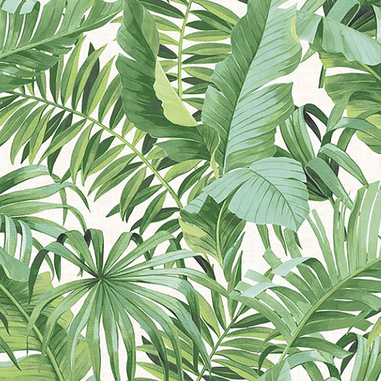 Alfresco Green Palm Leaf Non-Pasted Washable Wallpaper Roll
