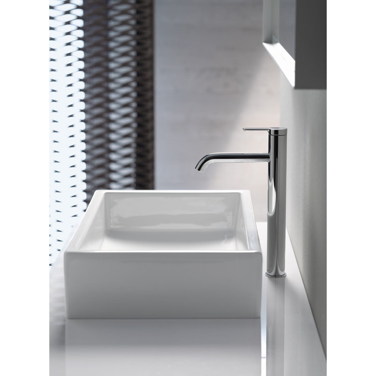 Duravit C.1 Series Sleek Chrome 10.33" Bathroom Faucet with Drain