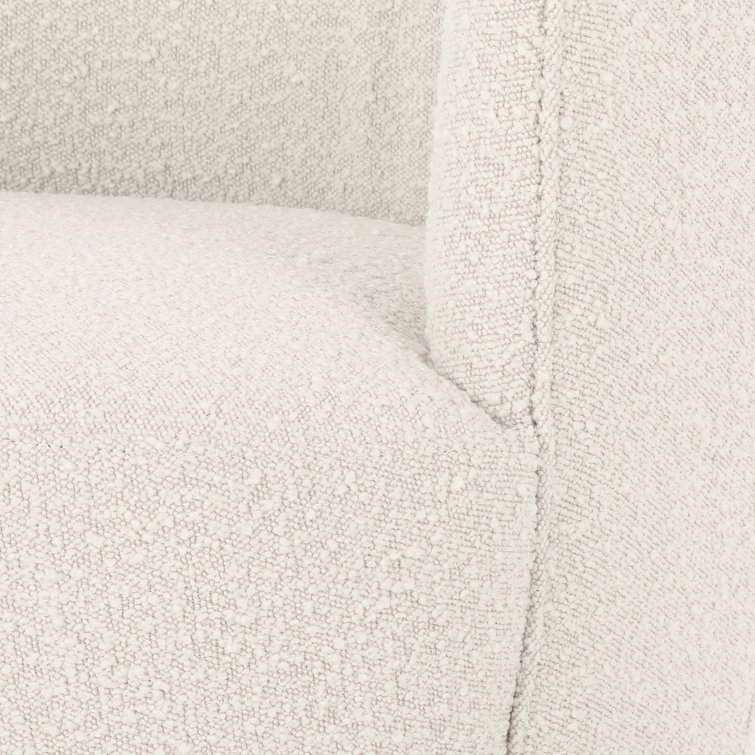 Knoll Natural Barrel Leather Swivel Chair with Wooden Base