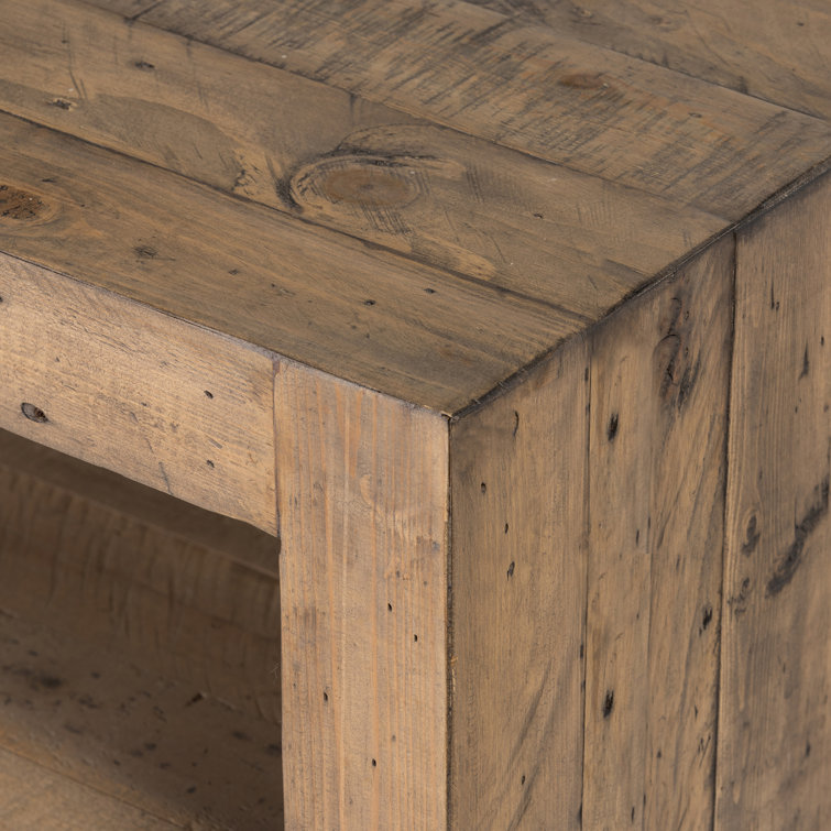 Sierra Rustic Natural Pine Outdoor Coffee Table with Storage