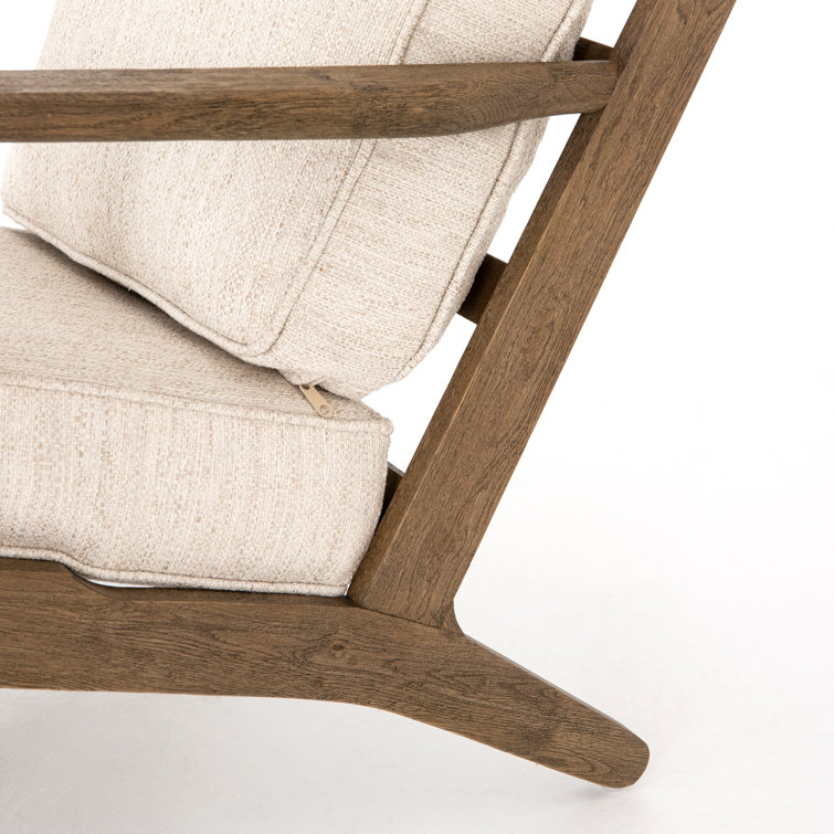 Austin Solid Oak Frame Plush Cushion Accent Chair - Avant Natural