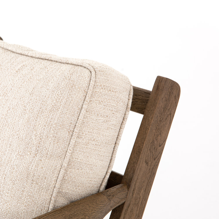 Austin Solid Oak Frame Plush Cushion Accent Chair - Avant Natural