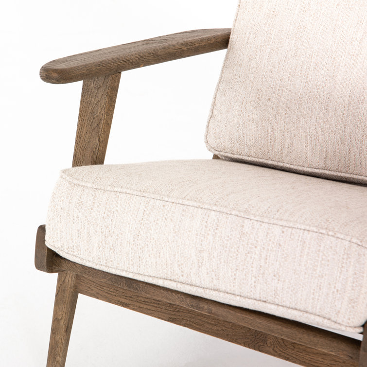 Austin Solid Oak Frame Plush Cushion Accent Chair - Avant Natural