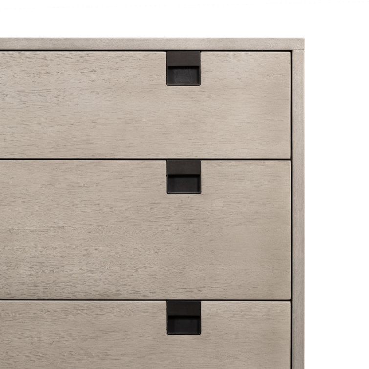 Contemporary Carly Double 6-Drawer Dresser in Grey Wash