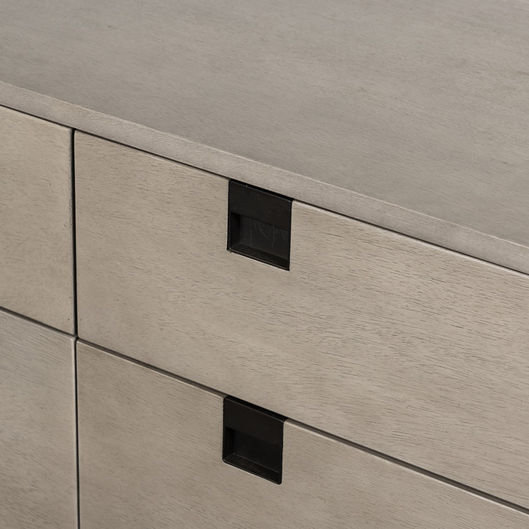 Contemporary Carly Double 6-Drawer Dresser in Grey Wash