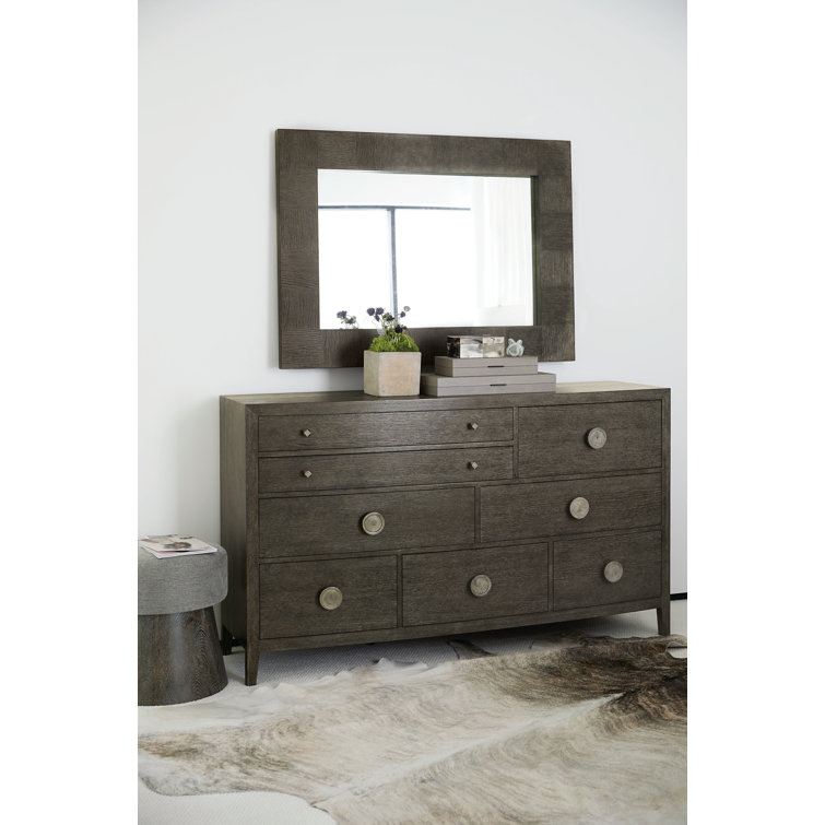 Casual Round 19.5'' Cerused Charcoal Upholstered Bench