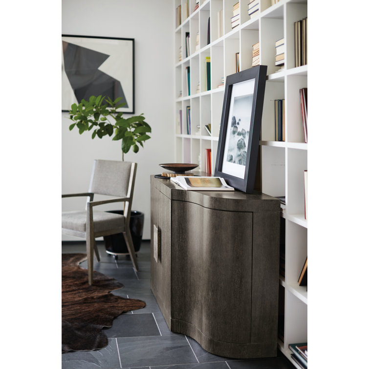 Transitional Cerused Charcoal Oak 72'' Sideboard with Silverware Drawer