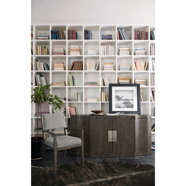 Transitional Cerused Charcoal Oak 72'' Sideboard with Silverware Drawer