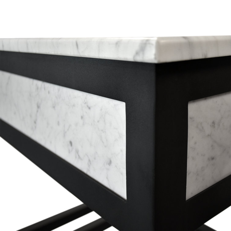 Cuzco 48" Freestanding Single Vanity Base in Black Marble