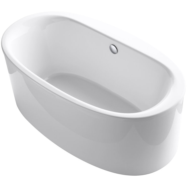 Sunstruck 66" White Acrylic Freestanding Soaking Bathtub