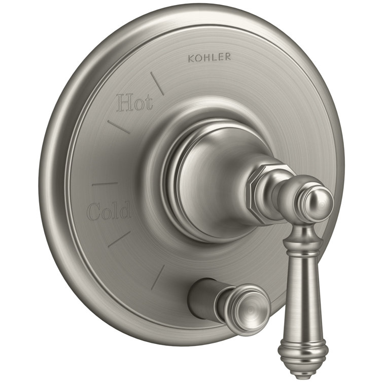 Vintage Artisan Inspired Valve Trim with Diverter, Lever Handle in Brushed Nickel