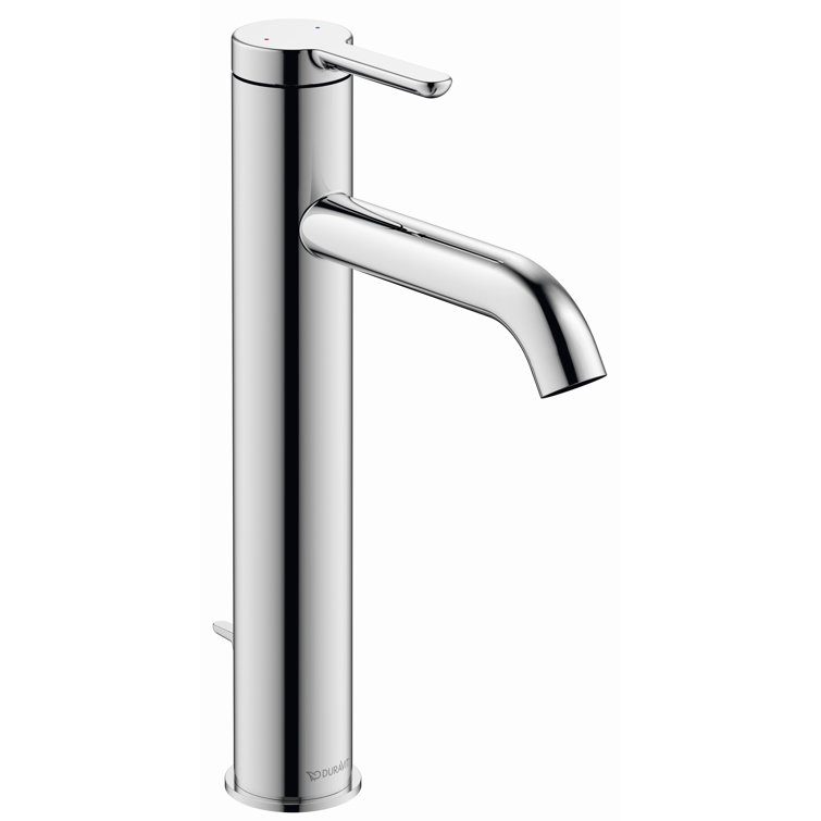 Duravit C.1 Series Sleek Chrome 10.33" Bathroom Faucet with Drain