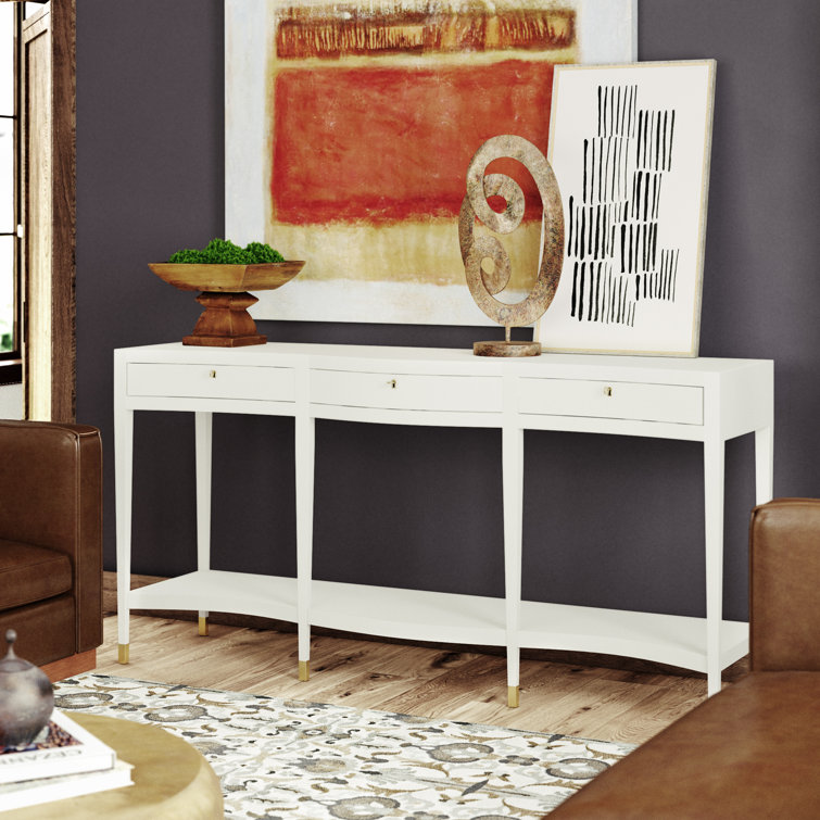 Monarch 72" Solid Wood and Metal Console Table with Storage