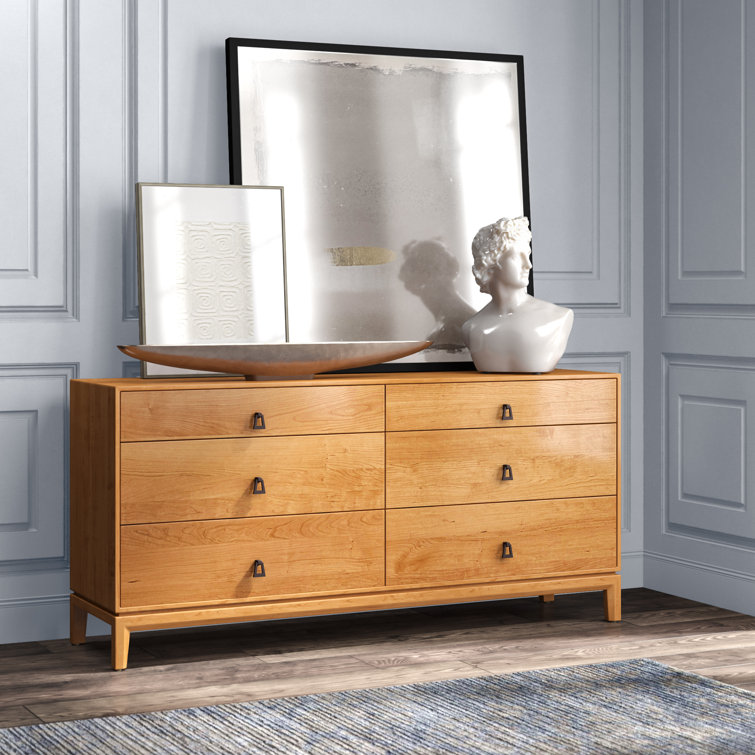 Mansfield Natural Walnut Double Dresser with Black Bronze Pulls