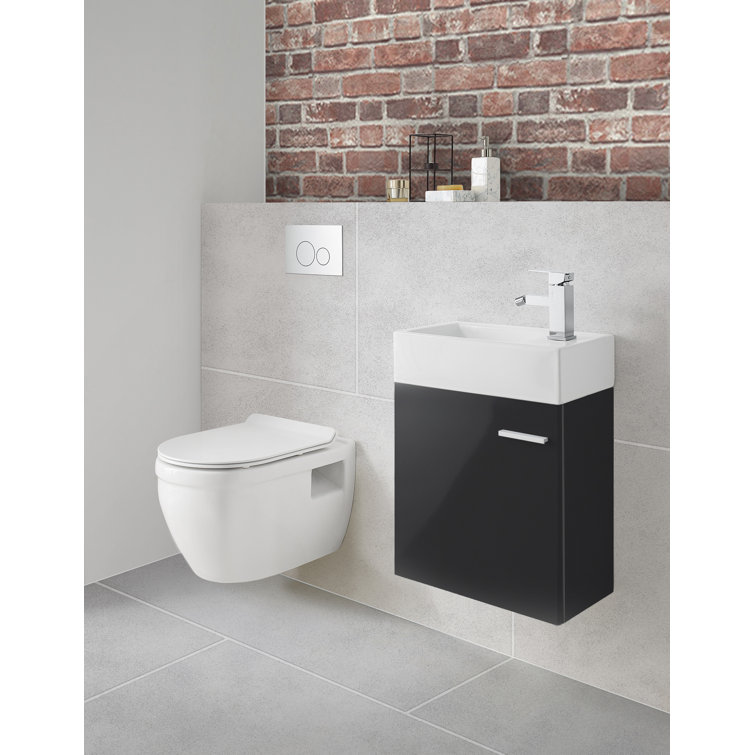 Ivy Glossy White Wall-Hung Elongated Toilet Bowl